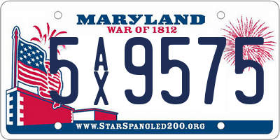 MD license plate 5AX9575