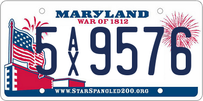 MD license plate 5AX9576