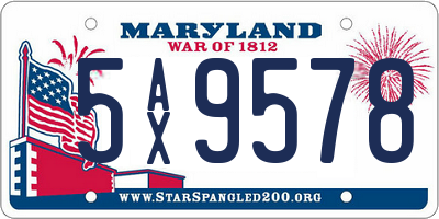 MD license plate 5AX9578