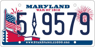 MD license plate 5AX9579