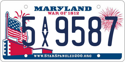 MD license plate 5AX9587