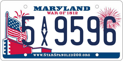 MD license plate 5AX9596