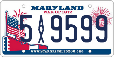 MD license plate 5AX9599