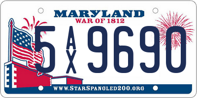 MD license plate 5AX9690