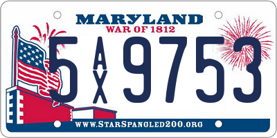 MD license plate 5AX9753