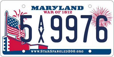 MD license plate 5AX9976