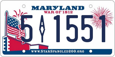 MD license plate 5AY1551