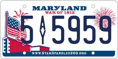 MD license plate 5AY5959