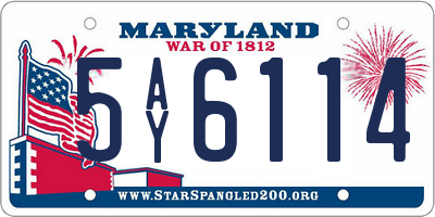 MD license plate 5AY6114