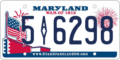 MD license plate 5AY6298