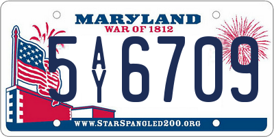 MD license plate 5AY6709