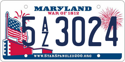MD license plate 5AZ3024