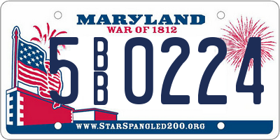 MD license plate 5BB0224
