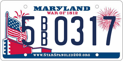 MD license plate 5BB0317