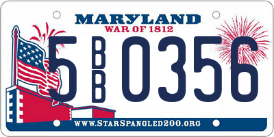 MD license plate 5BB0356