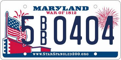 MD license plate 5BB0404