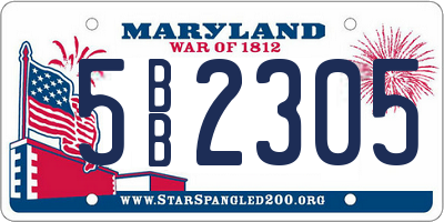 MD license plate 5BB2305