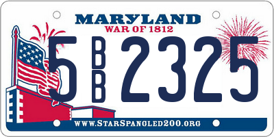 MD license plate 5BB2325