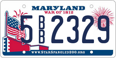MD license plate 5BB2329