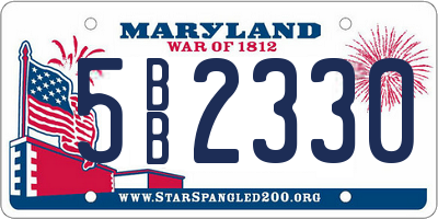 MD license plate 5BB2330