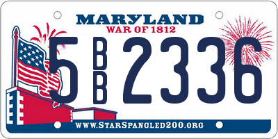 MD license plate 5BB2336