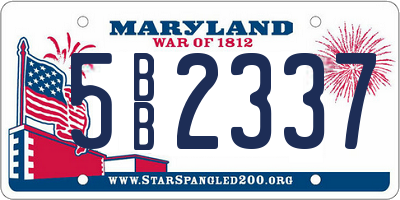 MD license plate 5BB2337