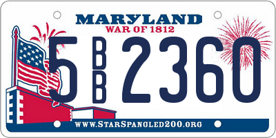 MD license plate 5BB2360