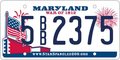 MD license plate 5BB2375