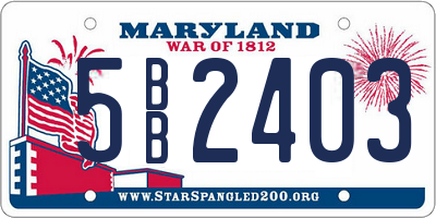MD license plate 5BB2403