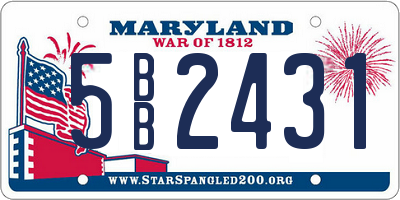 MD license plate 5BB2431