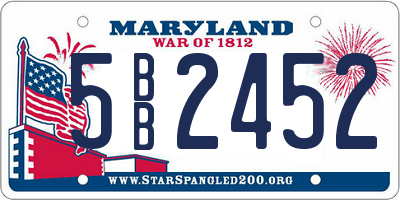 MD license plate 5BB2452