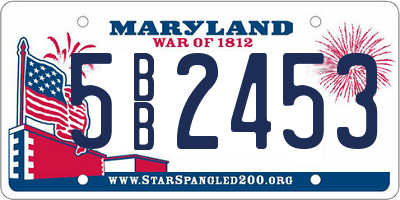 MD license plate 5BB2453