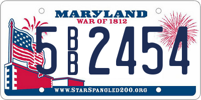 MD license plate 5BB2454