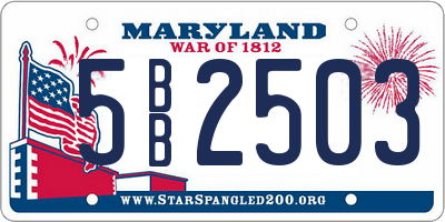 MD license plate 5BB2503