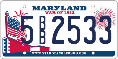 MD license plate 5BB2533
