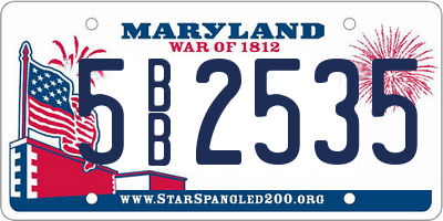 MD license plate 5BB2535
