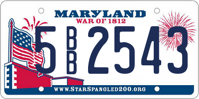 MD license plate 5BB2543