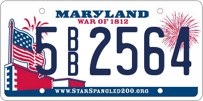 MD license plate 5BB2564
