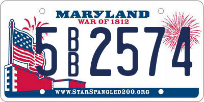 MD license plate 5BB2574