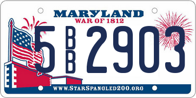MD license plate 5BB2903