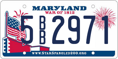 MD license plate 5BB2971