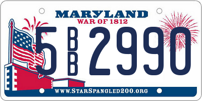 MD license plate 5BB2990