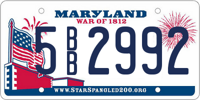 MD license plate 5BB2992