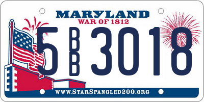 MD license plate 5BB3018