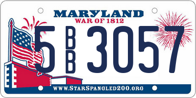 MD license plate 5BB3057