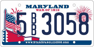 MD license plate 5BB3058