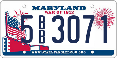 MD license plate 5BB3071