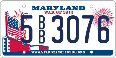 MD license plate 5BB3076