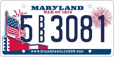 MD license plate 5BB3081