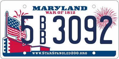 MD license plate 5BB3092